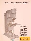Landis-Landis No. 12, Tapping Machine, Operations Manual-12-No. 12-01